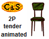 C&S Green Kissing Chair