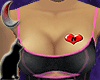 N heart breast tattoo