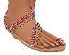 Red Silver Sandals