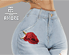 $ Ripped Rose Jeans :RL