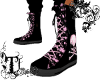 Djx pink skull boots