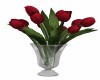 VASE of RED TULIPS