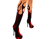 Short Red PVC Flame Boot