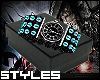 Blk/Teal Diamond Watch