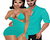 couples turquoise dress