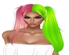 Pink/Green Pigtail Hair