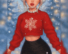Red Xmas Crop Sweater