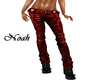 lady red leather pants