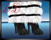 White Fur Boots Black