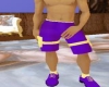 purple gold shorts