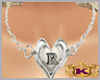 R Necklace Silver Heart