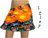 Orange Flower Mini Skirt