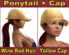 Wine Ponytail Yellow Cap