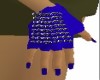 Blue Biker Gloves