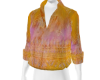 Orange Silk Tucked Shirt