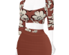 Brown Flower Dress DQJ
