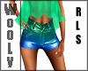Duo neon mini shorts RLS