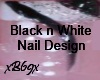 [B69]Blk/Wt Nail Design