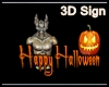 W ! Halloween 3D Sign