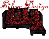 Red Floral Corner Couch