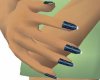 Blue French dainty nails