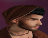 Rust Beanie Black Hair