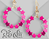 Deep Pink Stars Earrings