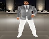 Men's Silver/White Suit