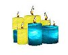 Teal & Yellow Candles