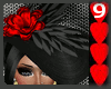 J9~Gothic Red Rose Hat