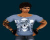 [LM]men tee-3 skulls-blu