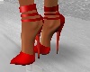 Red 3 Strap Heels