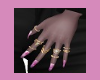 (D)Pink + GoldRing Nails