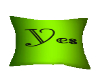 green yes pillow
