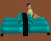 Teal Club Couch