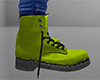 Lime Green Combat Boots / Work Boots (M)