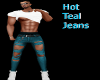 Hot Teal Jeans