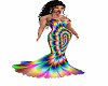 rainbow fishtail gown