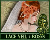 Lace Veil + Orange Roses