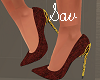 Red/Gold Jeweled Heels