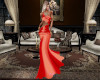 Ruched Coral Gown