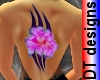 Pink flower tribal tatto