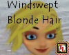 Windswept blonde hair