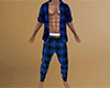 Blue PJs Plaid Full S M