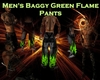 (M) Flame GRN Baggy Pant