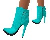 TEAL LEATHER ANKLE BOOTS