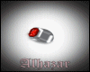 Men Ring Silver Red