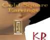 *KR-Gold Square Earrings