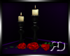 Candle with red Roses