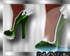spiked heels green